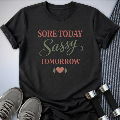 Printify T-Shirt Dark Grey Heather / S Sore But Sassy T-Shirt