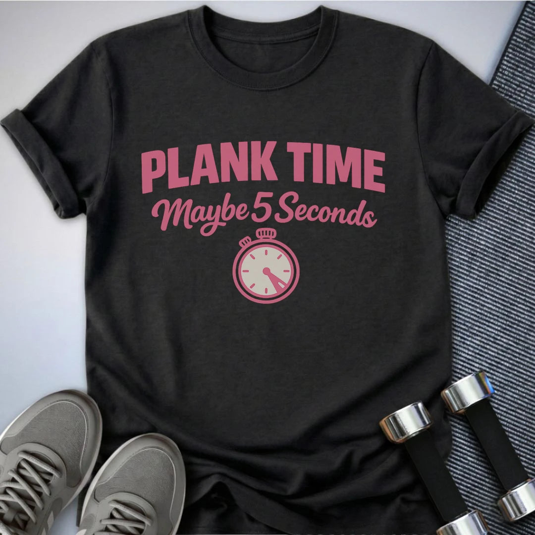 Printify T-Shirt Dark Grey Heather / S Plank Time Count T-Shirt