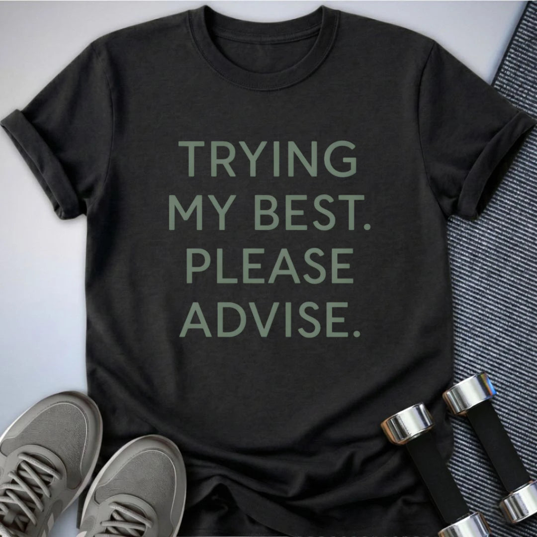 Printify T-Shirt Dark Grey Heather / S Trying My Best T-Shirt