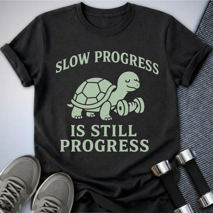 Printify T-Shirt Dark Grey Heather / S Progress is Progress - T-Shirt
