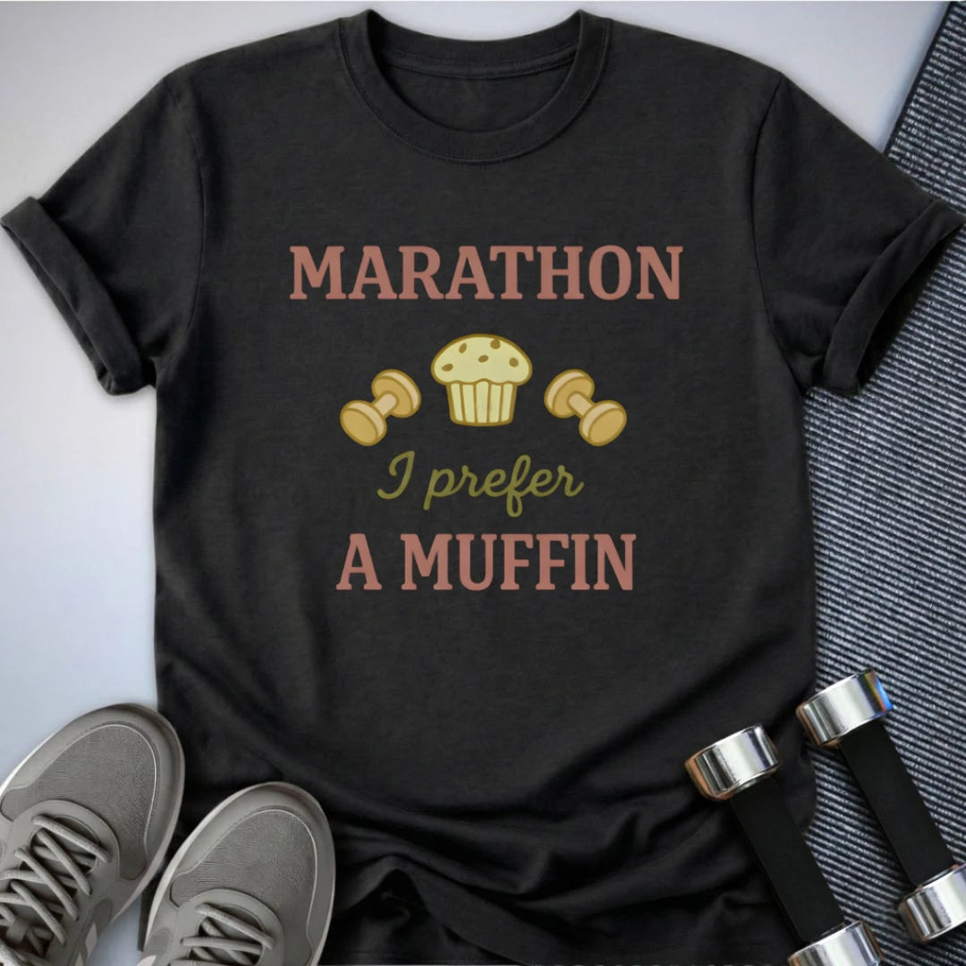 Printify T-Shirt Dark Grey Heather / S Marathon or Muffin T-Shirt