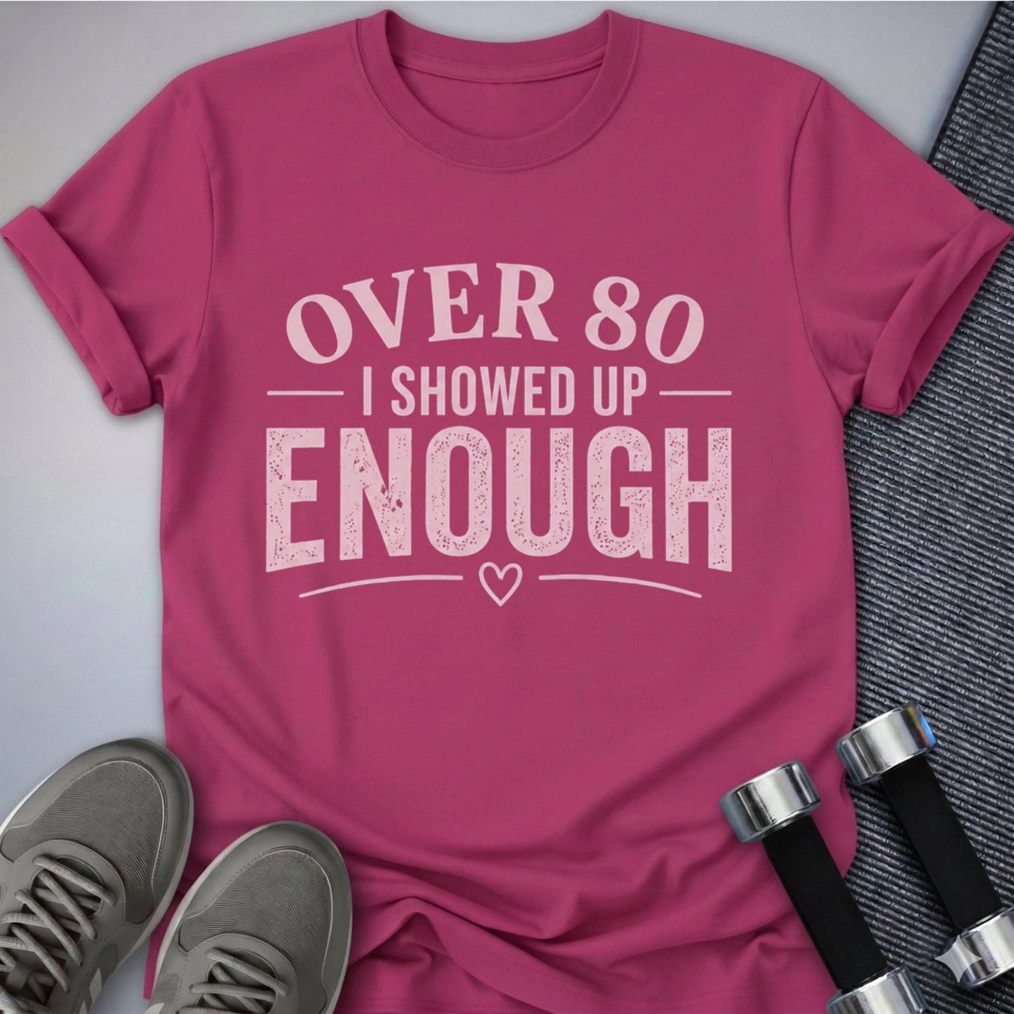 Printify T-Shirt S / Berry 80's & Showed Up T-Shirt