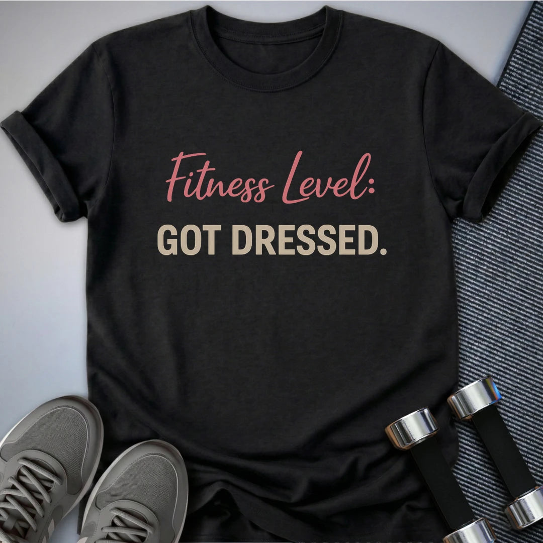 Printify T-Shirt Black / S Level Dressed T-Shirt