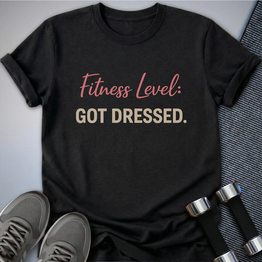 Printify T-Shirt Black / S Level Dressed T-Shirt