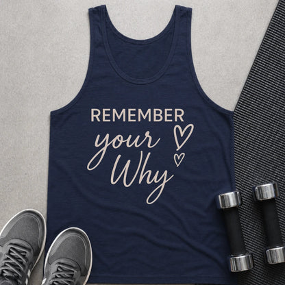 Printify Tank Top XS / Navy Remember Your Why - Tank Top