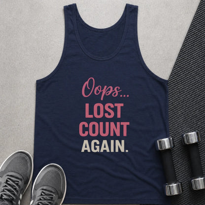 Printify Tank Top XS / Navy Oops Lost Cont - Tank Top