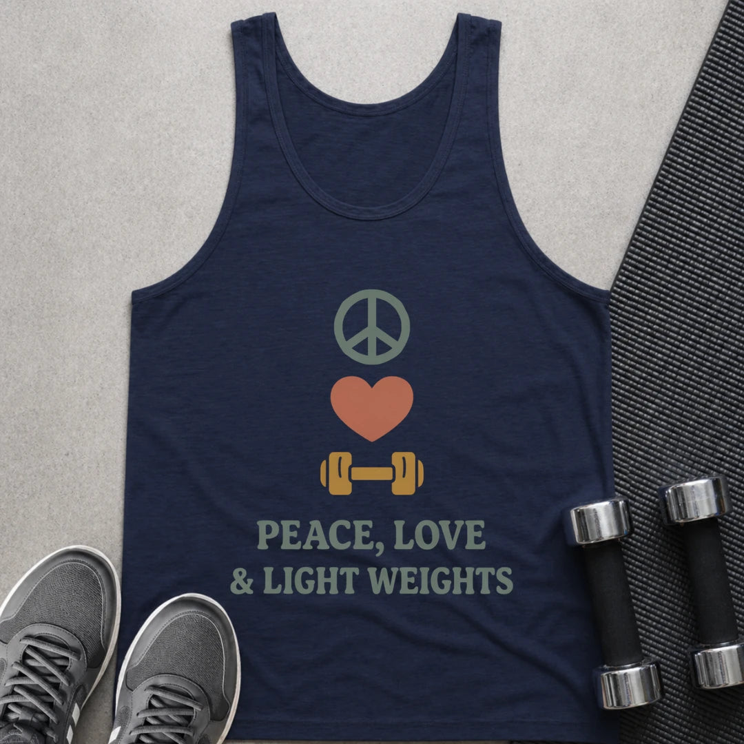 Printify Tank Top XS / Navy Love & Light Weights - Tank Top
