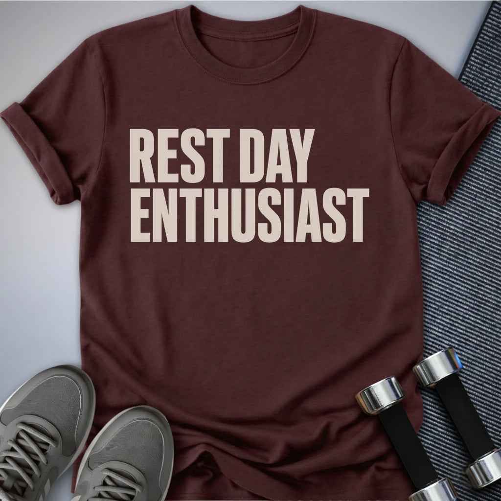 Printify T-Shirt XS / Maroon Rest Day Enthusiast T-Shirt