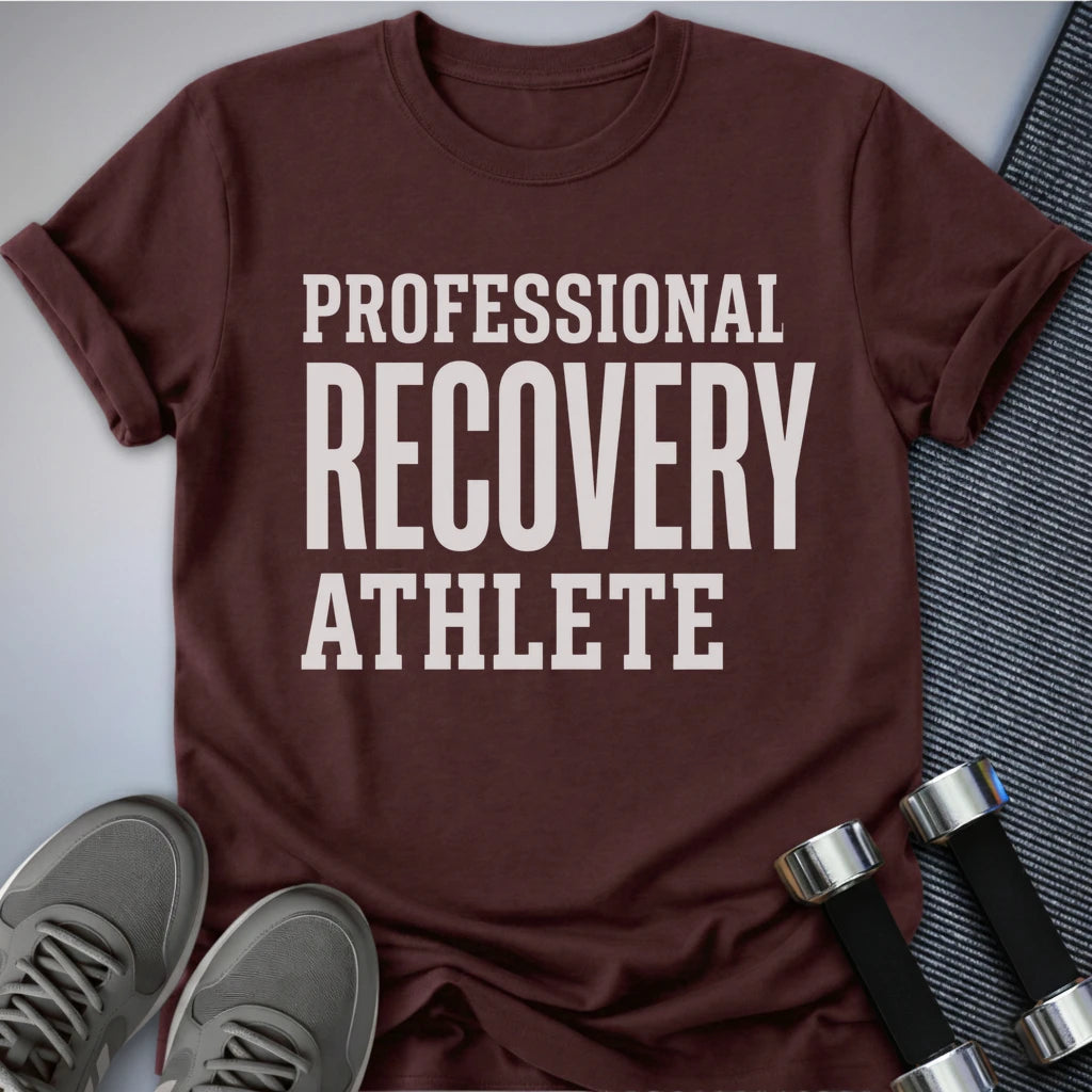 Printify T-Shirt S / Maroon Recovery Athlete T-Shirt