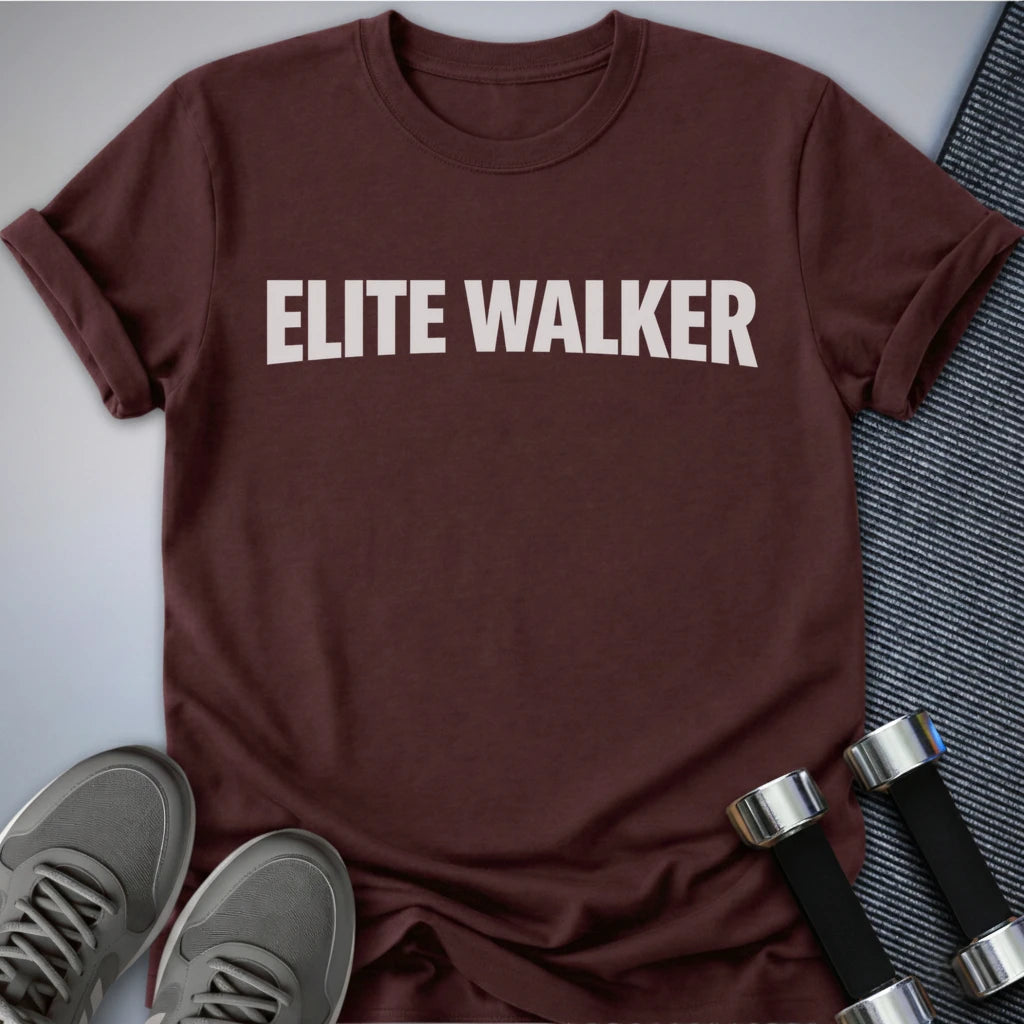 Printify T-Shirt Maroon / S Elite Walker Here T-Shirt