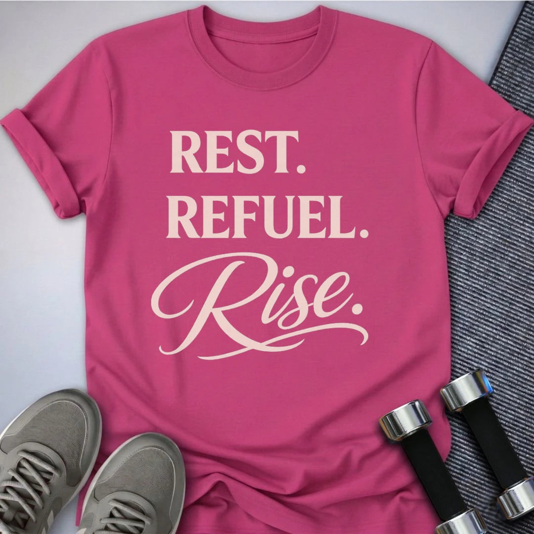 Printify T-Shirt Berry / S Rest & Rise T-Shirt