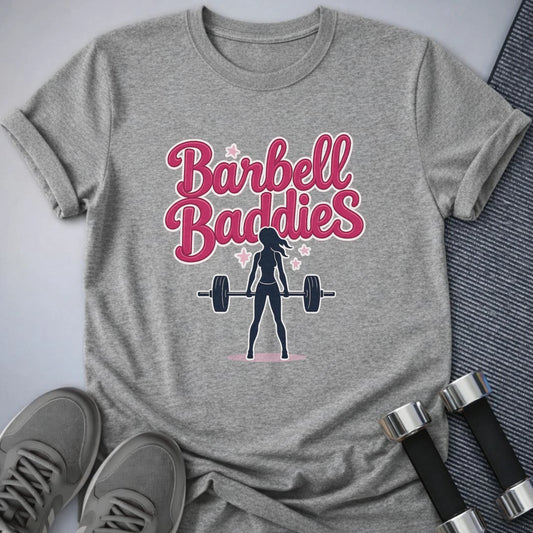 Printify T-Shirt Athletic Heather / S Barbell Baddies T-Shirt