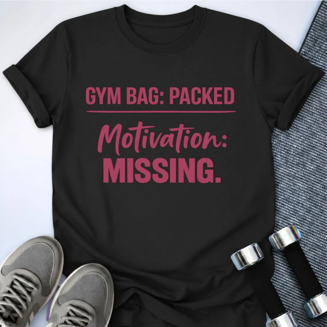 Printify T-Shirt Black / S Gym Bag Packed T-Shirt