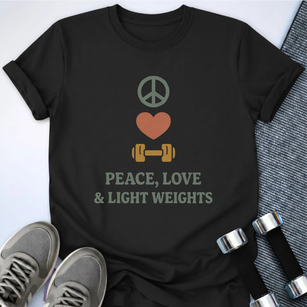 Printify T-Shirt Black / S Love & Light Weights T-Shirt