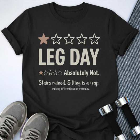 Printify T-Shirt Black / S Leg Day Review T-Shirt