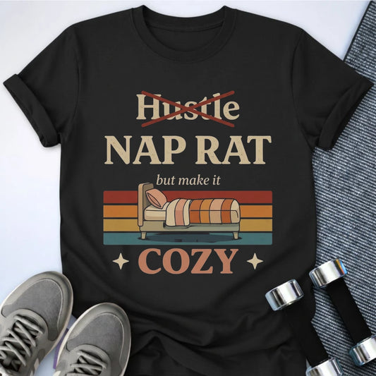 Printify T-Shirt Black / S Nap Rat T-Shirt