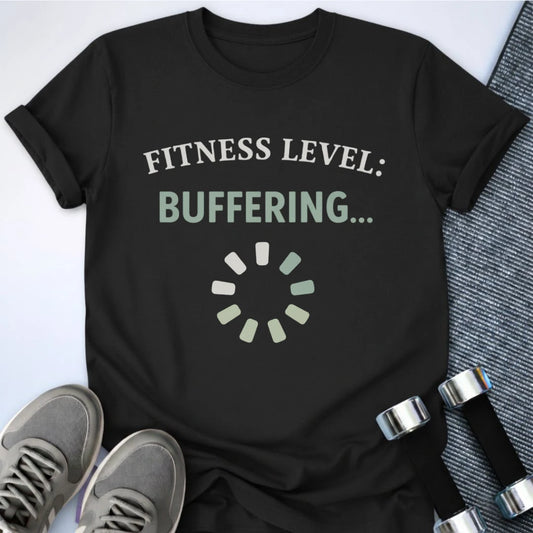 Printify T-Shirt Black / S Buffering T-Shirt