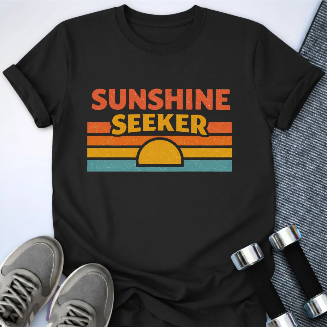 Printify T-Shirt Black / S Sunshine Seeker T-Shirt