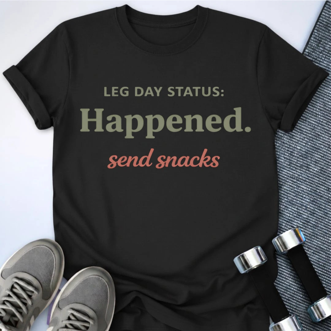 Printify T-Shirt Black / S Leg Day Status T-Shirt