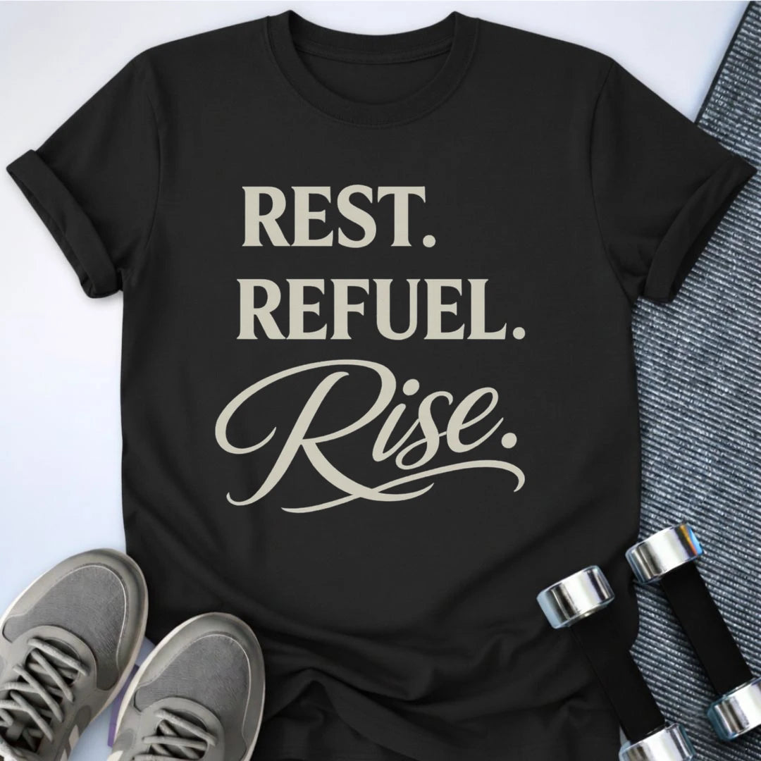 Printify T-Shirt Black / S Rest & Rise T-Shirt