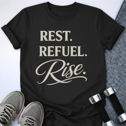 Printify T-Shirt Black / S Rest & Rise T-Shirt
