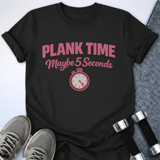 Printify T-Shirt Black / S Plank Time Count T-Shirt