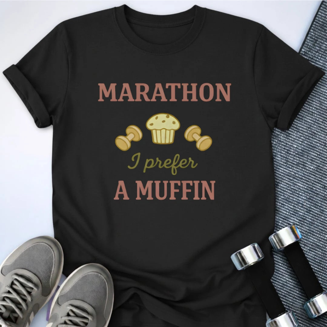 Printify T-Shirt Black / S Marathon or Muffin T-Shirt