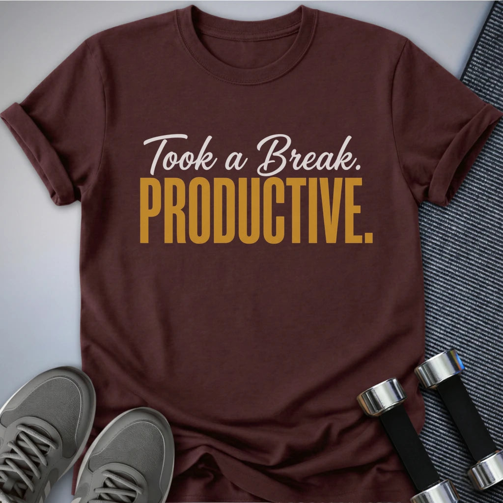 Printify T-Shirt S / Maroon Productive Breaks T-Shirt