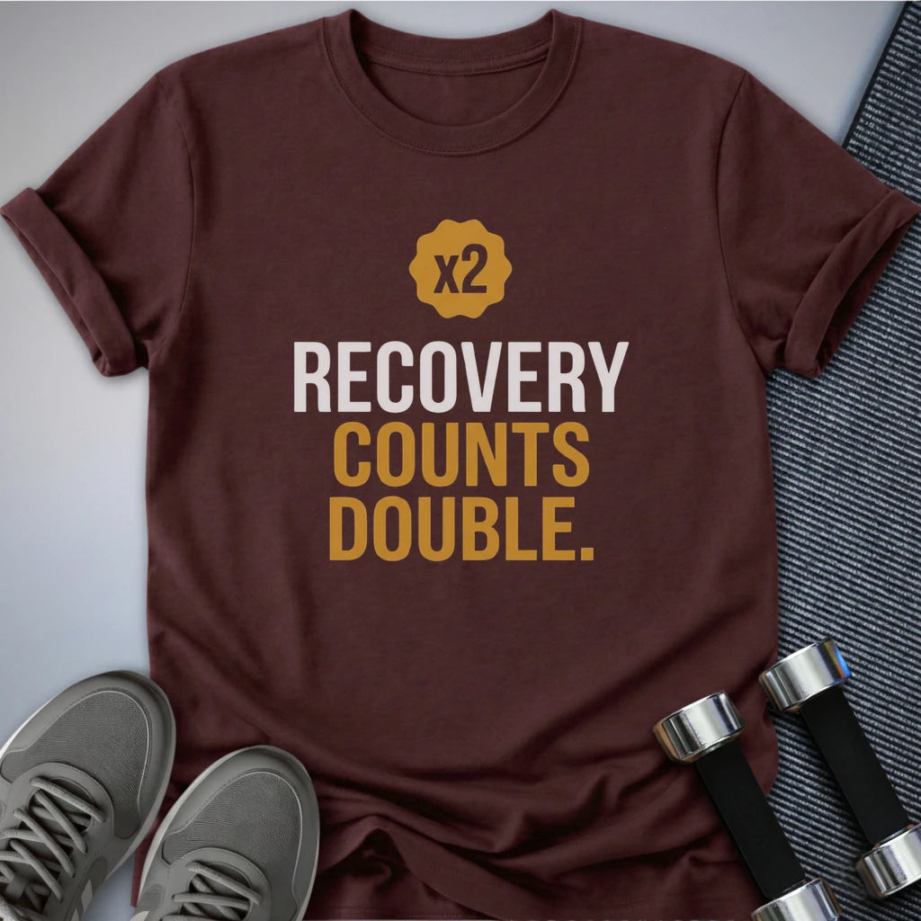 Printify T-Shirt Maroon / S Recovery Counts Double T-Shirt