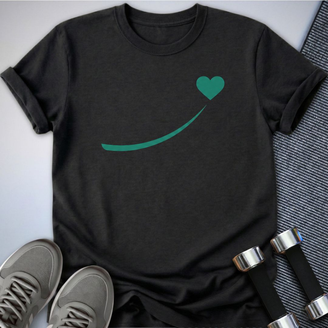 Printify T-Shirt S / Dark Grey Heather Blissful Smile T-Shirt
