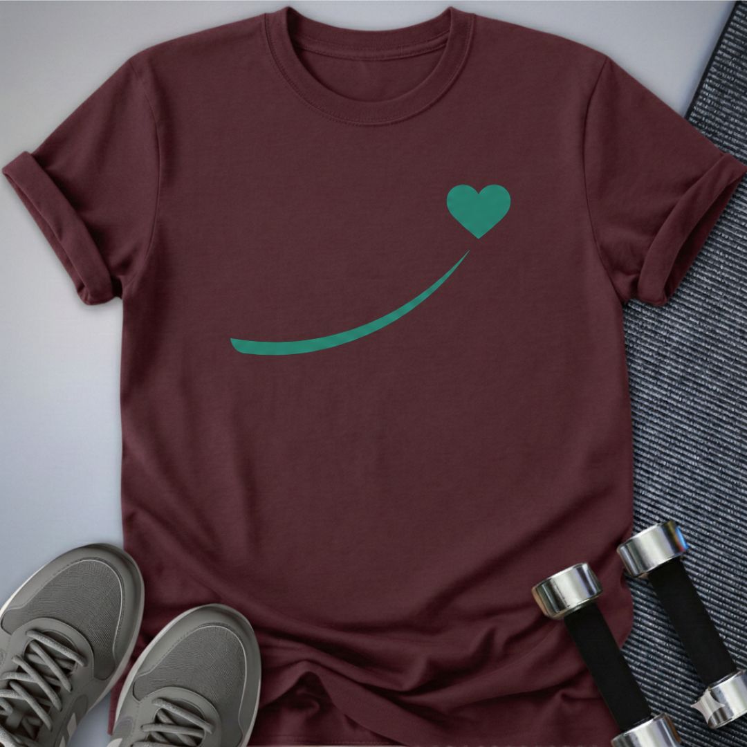 Printify T-Shirt S / Maroon Blissful Smile T-Shirt