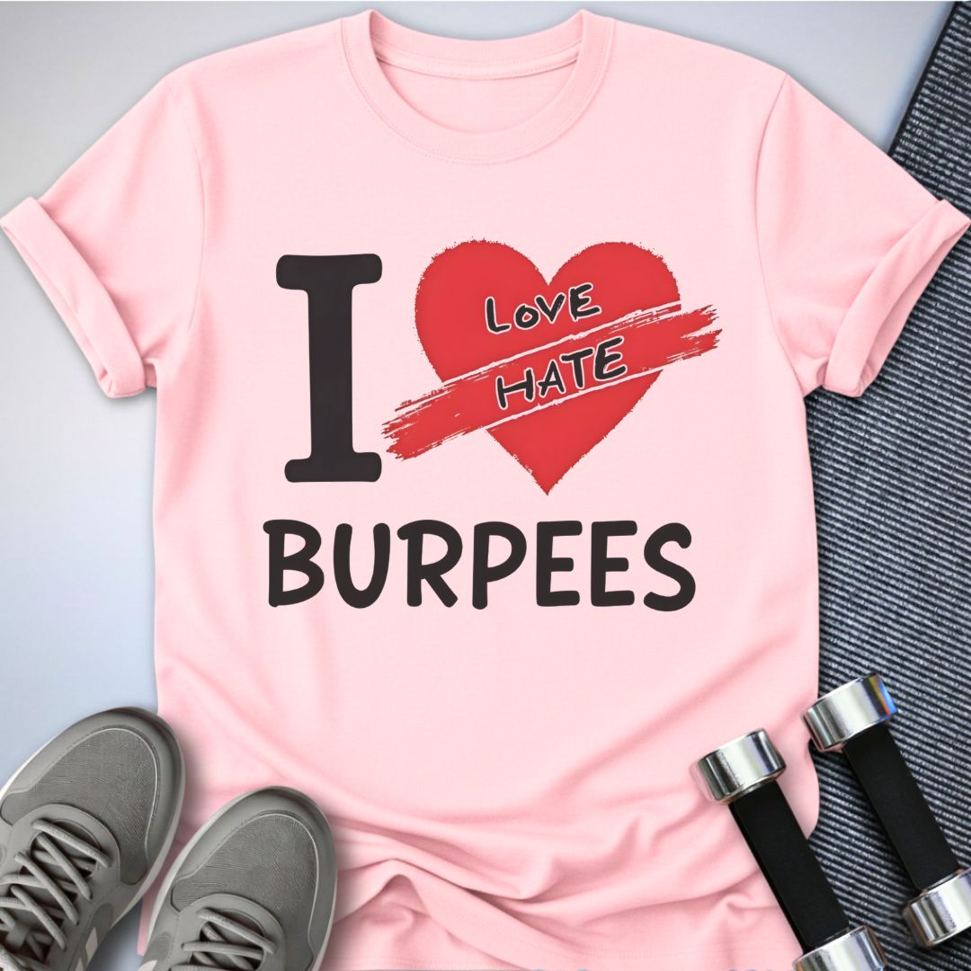 Printify T-Shirt Pink / S Burpee Hate T-Shirt