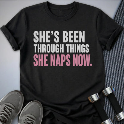 Printify T-Shirt S / Black She Naps Now T-Shirt