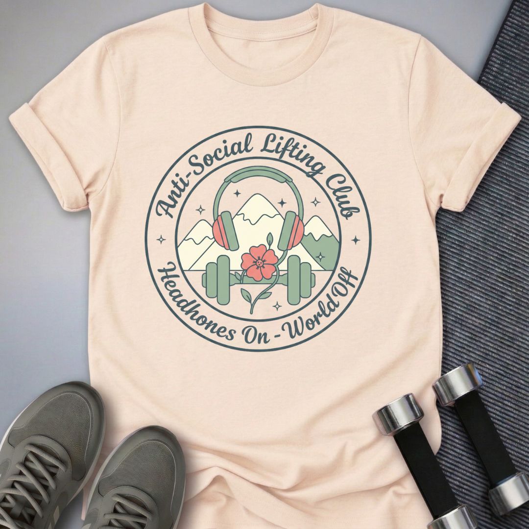 Printify T-Shirt Soft Cream / S Headphones On, World Off T-Shirt