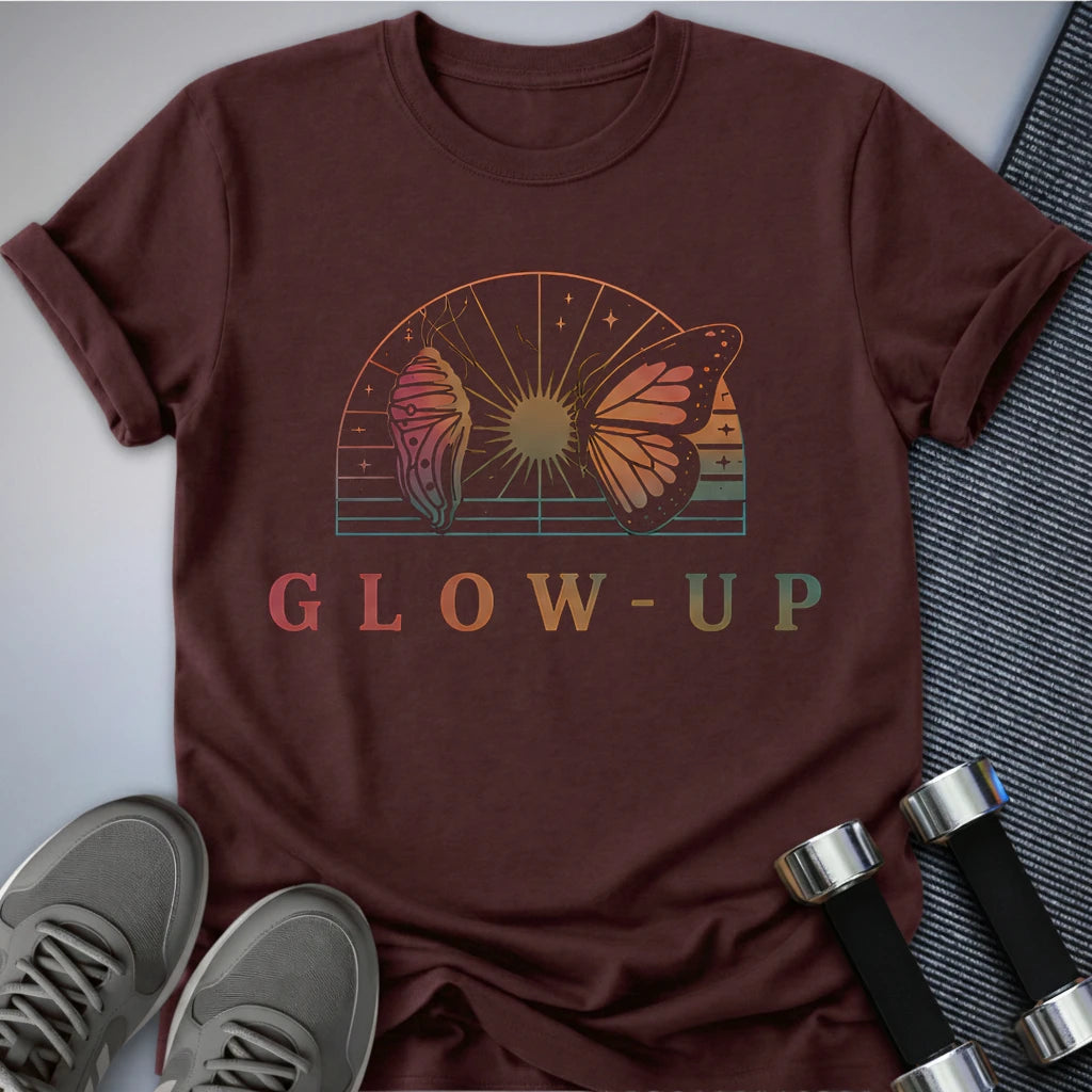 Printify T-Shirt Maroon / S The Glow Up T-Shirt