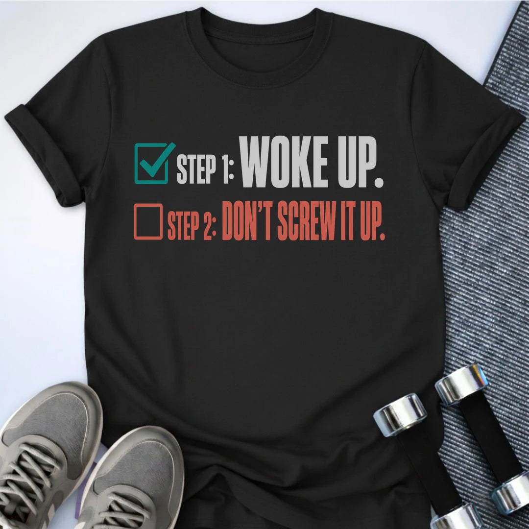 Printify T-Shirt S / Black Two-Step Plan T-Shirt