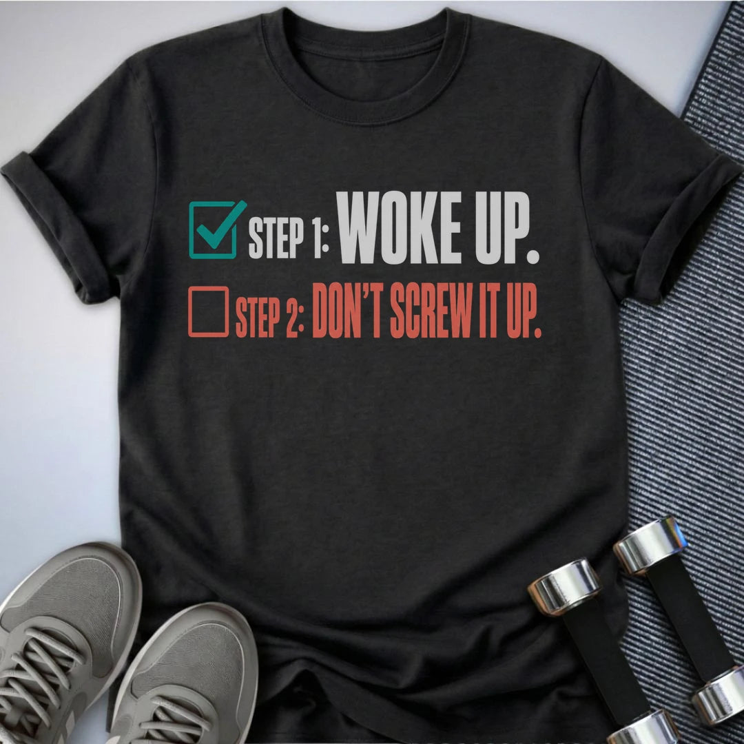 Printify T-Shirt S / Dark Grey Heather Two-Step Plan T-Shirt