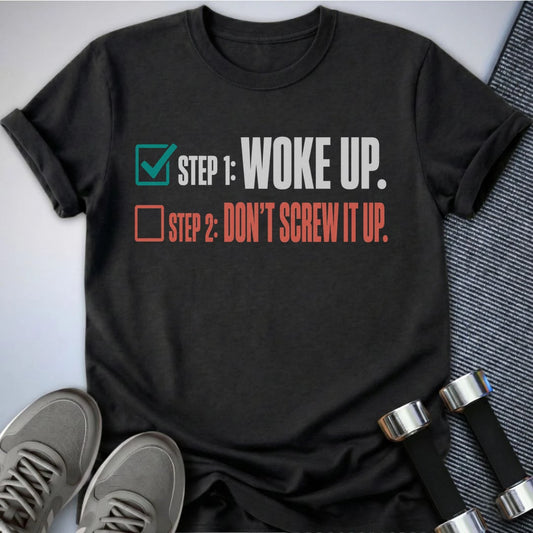 Printify T-Shirt S / Dark Grey Heather Two-Step Plan T-Shirt