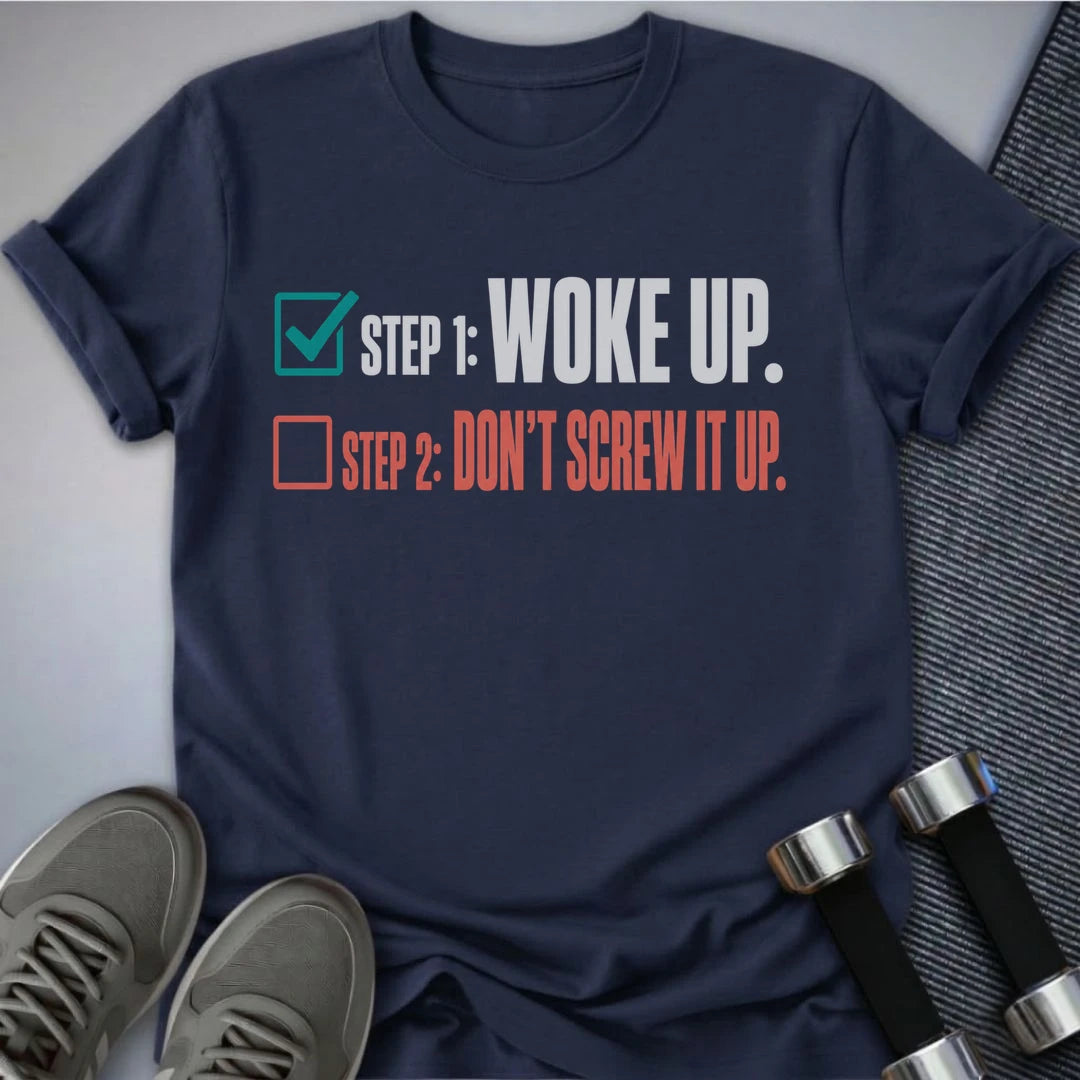 Printify T-Shirt S / Navy Two-Step Plan T-Shirt