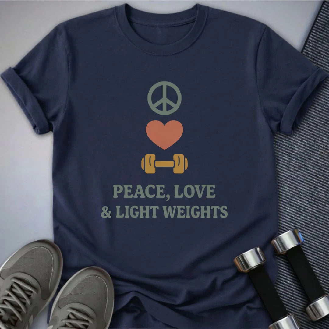 Printify T-Shirt Navy / S Love & Light Weights T-Shirt