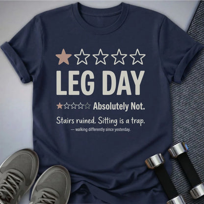 Printify T-Shirt Navy / S Leg Day Review T-Shirt