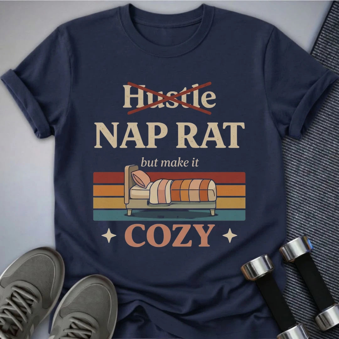 Printify T-Shirt Navy / S Nap Rat T-Shirt
