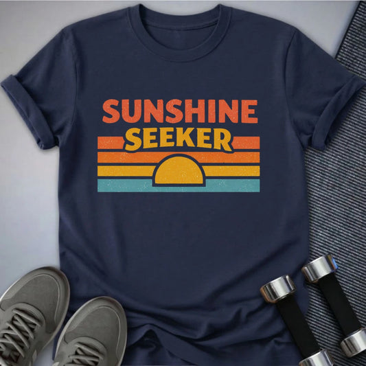 Printify T-Shirt Navy / S Sunshine Seeker T-Shirt