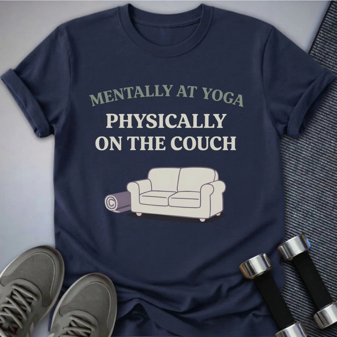 Printify T-Shirt Navy / S Mentally At Yoga T-Shirt