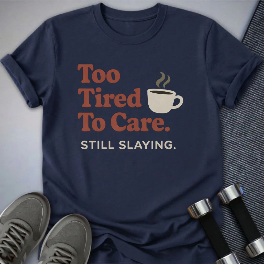 Printify T-Shirt Navy / S Too Tired T-Shirt