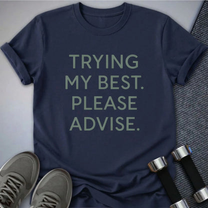 Printify T-Shirt Navy / S Trying My Best T-Shirt