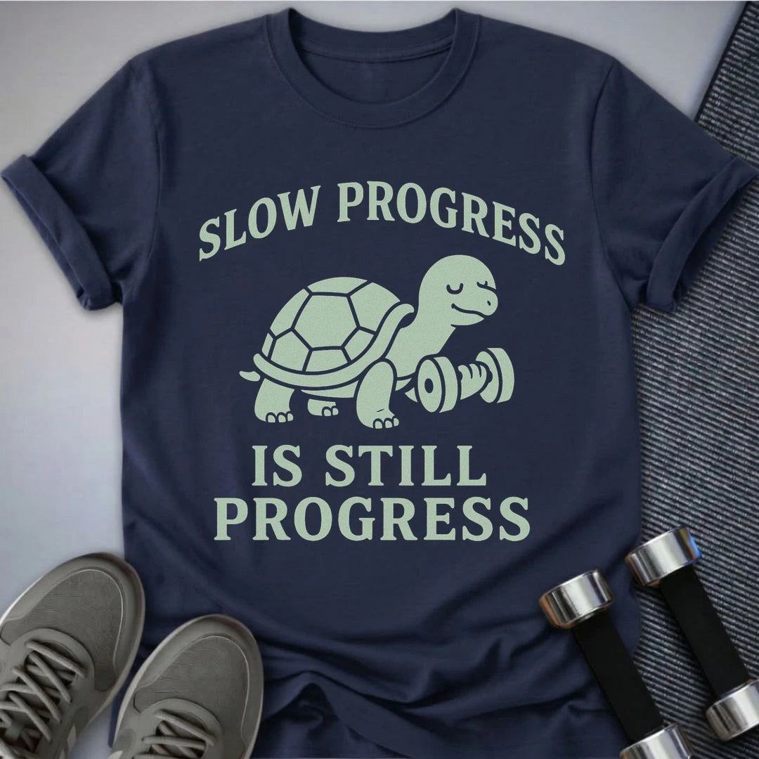 Printify T-Shirt Navy / S Progress is Progress - T-Shirt