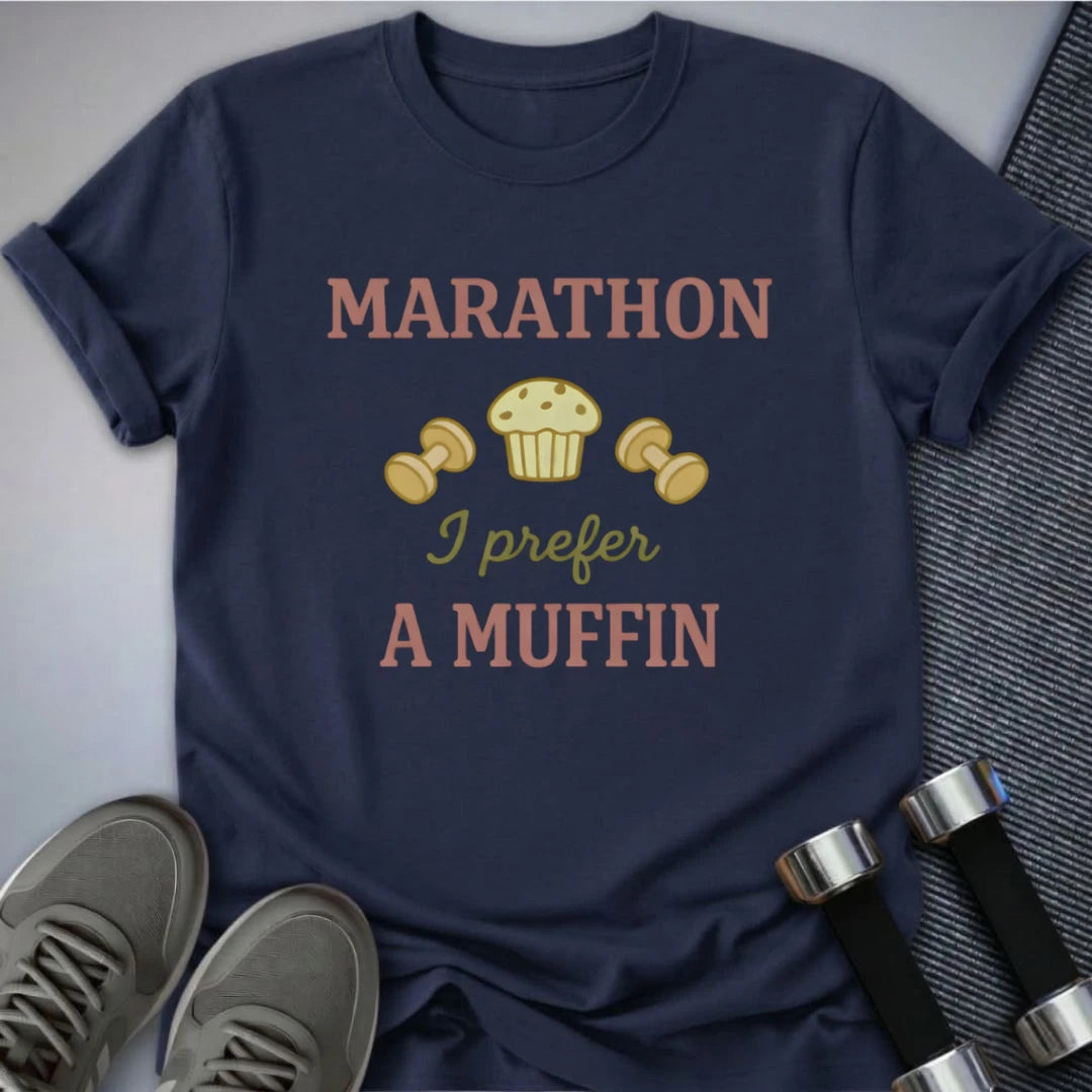 Printify T-Shirt Navy / S Marathon or Muffin T-Shirt