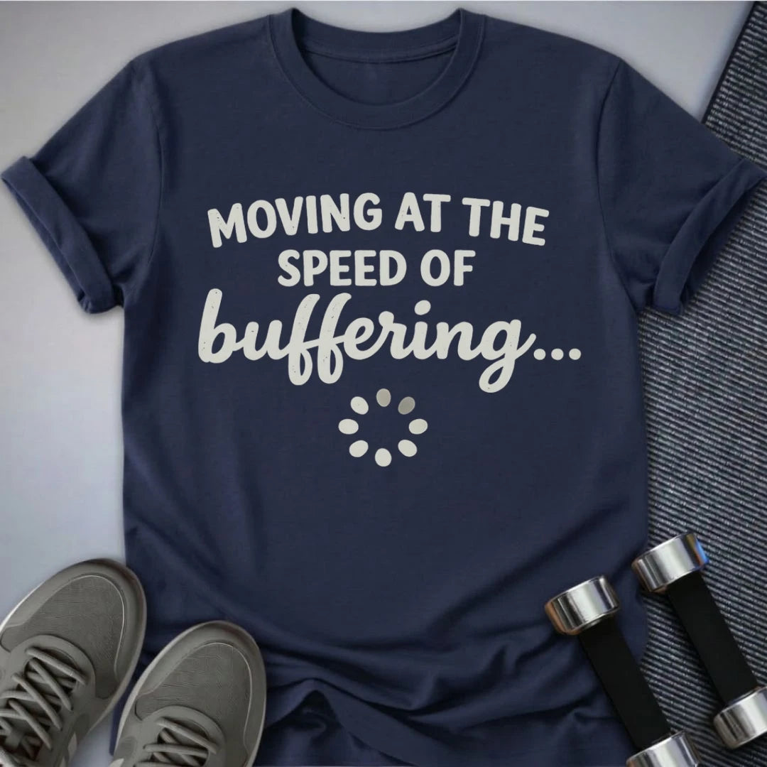 Printify T-Shirt Navy / S Buffering Speed T-Shirt