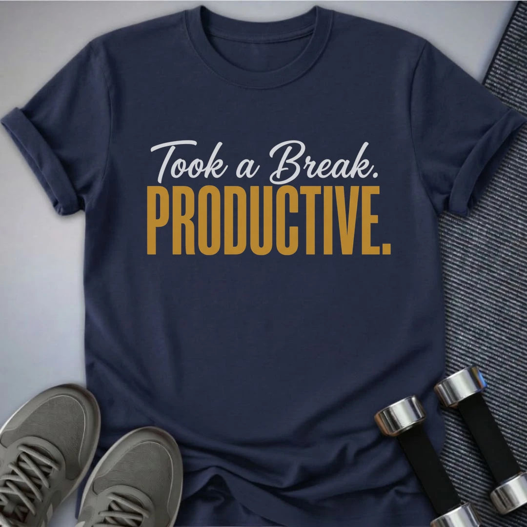 Printify T-Shirt S / Navy Productive Breaks T-Shirt